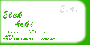 elek arki business card